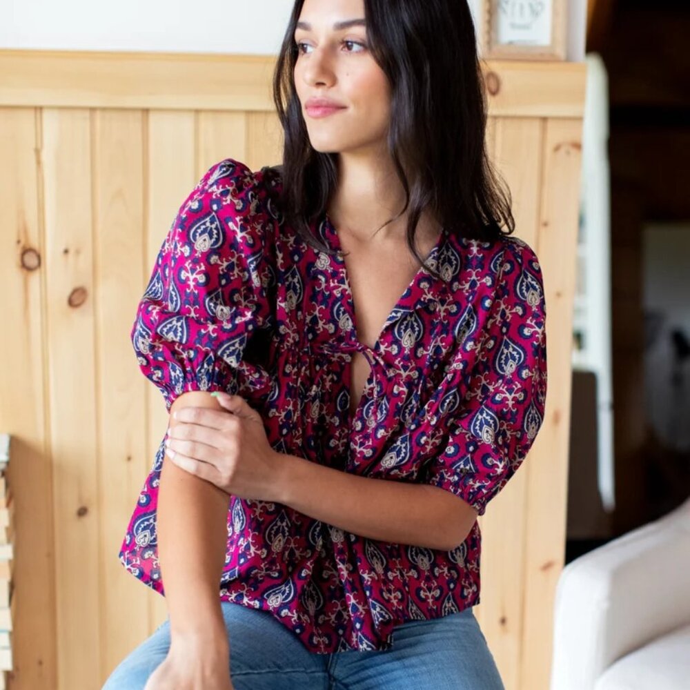 Emerson Fry Pink and Blue Blouse - Picture 2 of 3